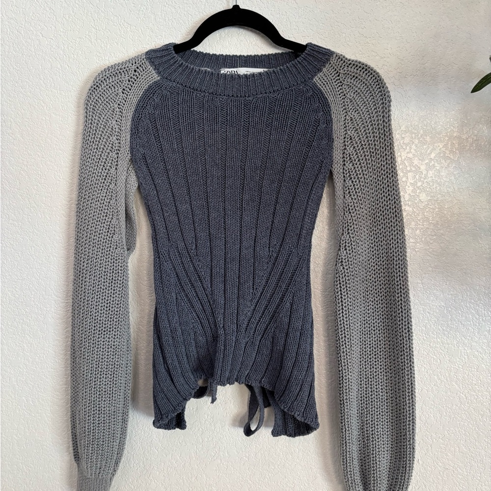 Zara Women's Two-Tone Gray Sweater - Picture 2 of 3